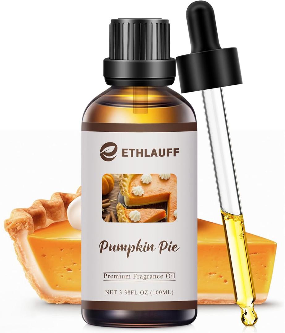 Pumpkin Spice Fragrance Oil, 100ml Pumpkin Essential Oil for Diffusers,Fall Essential Oil for Candle Making, Autmun Scented Oil -3.38FL.OZ