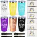 iAOVUEBY 6 Set Employee Appreciation Gifts Bulk, Gift for Coworkers Teachers Nurses, 20 OZ Inspirational Stainless Steel Tumbler Makeup Bags Pen Thank You Gifts For Women Men Team Staffs