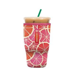 Sok It Java Sok Iced Coffee & Cold Soda Insulated Neoprene Cup Sleeve (Sunshine Slices, Large: 30-32oz)