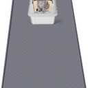 Cat Litter Mat, Extra Large 51" x 25.6" Silicone Mat Litter Trapping Mat for Scatter Control, Soft on Kitty Paws, Easy to Clean (Dark Grey)