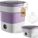 16L Portable Washing Machine, Foldable Small Washer with Spin Basket Laundry Machine, 3 Cleaning Modes Suitable for Underwear Baby Small Clothes, Foldable Design Ideal for Hotel Camping Apartment Home