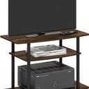 Furinno Turn-N-Tube TV Stand, 3-Tier No Tools Entertainment Center, TV Console for TV up to 32 Inch, for Living Room, Bedroom, Amber Pine
