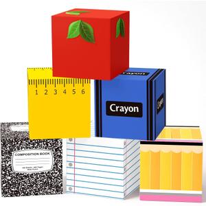 Tenceur 6 Pcs School Themed B Back to School Balloon Boxes, Classroom Decor