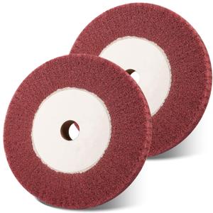 6 Inch Bench Grinder Polishing Wheel, 320 Grit Tight Weave Tough Polishing Burnishing Wheel, Great for Refurbishing Golf Clubs Metal Copper, Perfect Size 1" Thickness for 0.8" Arbor(Red)