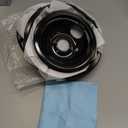 Black Stove Drip Pans Set of 4 Fit for Ken-more, Fri-gidaire Stove, Porcelain Drip Pans Replace 5304430149, 5304430150, 318067041, 318067051 by Fetechmate - Include 2 6-In and 2 8-In Burner Drip Pan