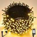 WBao Christmas Lights Indoor Outdoor 300LED 108ft, Super Bright LED Christmas String Lights with UL Certified, 8 Modes, Timer, Connectable & Waterproof for Trees, Patio, Xmas Party Decor, Warm White