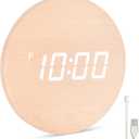 Minimalist LED Digital Wall Clock  USB Powered | Wooden, 12/24 Hour, Night Mode, Silent Clock | Aesthetic Room Decor for Kitchen, Living Room, Bedroom, Classroom, Office (9 in)