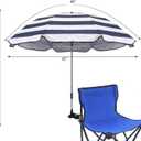 2 Pack Classic 46 Inch D-Blue Portable Umbrellas with Universal Clamp for Patio, Beach, Wheelchair, Golf Carts (Excluding chairs)