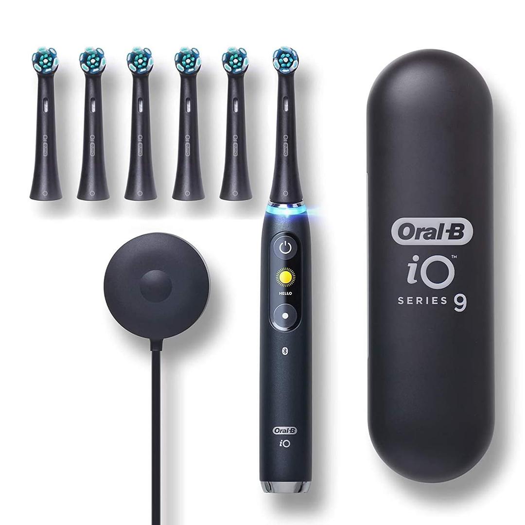 Oral-B iO Series 9 Electric Toothbrush With 6 Brush Heads, Black Onyx