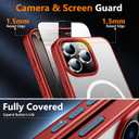 SPIDERCASE Magnetic for iPhone 16 Pro Case, with 2 Pcs [Tempered Glass Screen Protector] [ Military Grade Drop Protection] Invisible Kickstand Slim Case for iPhone 16 Pro 6.3", Red