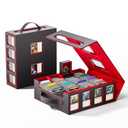 Dufvrpe Trading Card Storage Box – 3500+ Magnetic MTG Deck Box with Handle,Commander & Toploader Display, Dice Box,4 Dividers & 30 Color Labels – Fits for TCG,MTG,Yu-Gi-Oh and Sport cards(Black/Red)