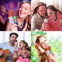 BlueFire 4 in 1 Karaoke Wireless Microphone with LED Lights, Portable Microphone for Kids, Great Gifts Toys for Kids, Girls, Boys and Adults (Pink)