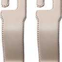 Leather Car Hooks for Headrest - Fully Leather-Wrapped U-Shaped Purse Holder for Car, Flexible Seat Back Organizer & Durable Car Accessories for Purses, Bags, Coats & More (Beige, 2 Pack)