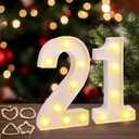 Light up numbers for party, 21st birthday decorations for her, number blocks 21, happy 21st birthday decorations, 21st birthday gifts for her, birthday decorations for women room decor