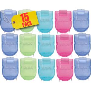 1InTheOffice Cubicle Clips, Assorted Colors Cubicle Clips for Fabric Walls, 15 Pack (Green, Purple, Pink)