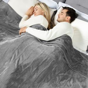 WOOMER  Electric Heated Throw Blanket, Soft Flannel Fast Heating Blanket with Multi-Color Option, Full Size 77"x 84", 10 Heating Levels & 0.5-12H Auto Off, Over-Heat Protection 