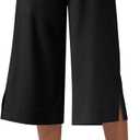 Willit Women's Wide Leg Capris Pants Lightweight Travel Pants Quick Dry Summer Walking Athletic UPF50+ Pockets (X-Large, Black)