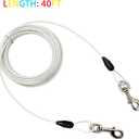 Petest 40ft Reflective Tie-Out Cable for Heavy Dogs Up to 125 Pounds