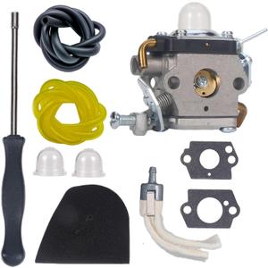 581734301 574386701 Carburetor Kit with 574603901 Line Trimmer Fuel Filter for HUSQ 122LD 122C 122LDX 122LK 2 CyCle Trimmer Edger Parts Replace 574386701 581734301 Carb