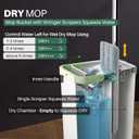 JOYMOOP Mop and Bucket Set, Flat Mops for Floor & Wall Cleaning, Commercial & Household Use, Hardwood Floor Mop with Long Handle & 4 Microfiber Pads