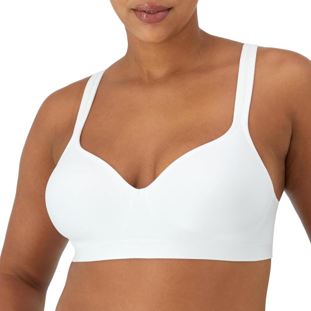Bali Women's Comfort Revolution Wireless Bra, Full-Coverage Wirefree Bra, Cool Comfort Fabric (36B, White)