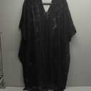 Sexy Elegant Lace Beach Cover Up for Women, Bathing Suit Cover Up, V-Neck Swimsuit Coverup for Poolside, Seaside and Party (Black)