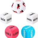 Romantic Naughty Dice Set for Adults Games, Date Night Dice Couples Gift, Fun Night Dating Games for Adult, Love Dice, Valentines Day Gifts for Her Him Men Women Anniversary Couples 6YTA12 (White)