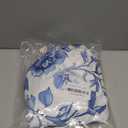 Round Tablecloth with Elastic Edge, 36-60Inch Waterproof Table Cloth for Dinner, Outdoor, Picnic, 44inch, Blue and White Flower