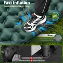 Double Camping Sleeping Pad, 4" Extra Thick 2 Person Inflatable Sleeping Pad with Built-in Foot Pump & Pillow, Self Inflating Camping Mattress for Tent, Backpacking, Hiking, Travel, RV（Dark Green）