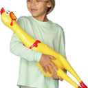 Animolds Hug Me Giant Rubber Chicken- Huge Stress Relief Screaming Chicken Toy | Screams Up to 45 Seconds- Novelty Gag and Prank Toys | Funny Toys Gifts for Christmas Stocking Stuffers for Kids Adult