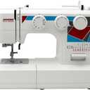 Janome MOD-19 Easy-to-Use Sewing Machine with 19 Stitches, Automatic Needle Threader and 5-Piece Feed Dogs, White