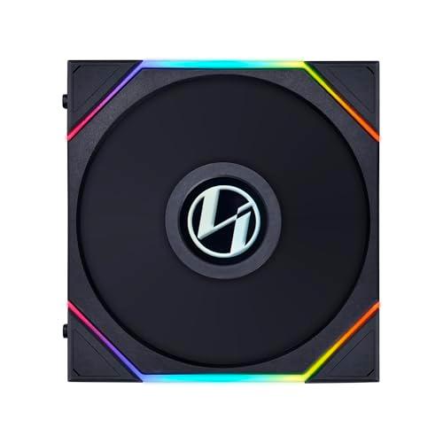 Lian Li UNI Fan TL LCD 140 Reverse Blade - ARGB Fan- FDB Bearing- Daisy-Chain Style - Black - Single Pack - Without Controller - (14RTLLCD1B.US)