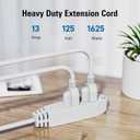K KASONIC - 50-Feet 3 Outlet Extension Cord, UL Listed, 16/3 SJTW 3-Wire Grounded, 10 Amp 125 V 1625 Watts, Multi-Outlet Indoor/Outdoor Use, White