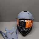 TRIANGLE Dual Sport Motorcycle Helmet Dirt Bike Helmets ATV Full Face Helmet for Adults Men with Internal Sunshield DOT Approved (Medium, Gray)