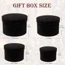 GnFlus Black Gift Boxes with Lids for Presents Set of 3 Round Velvet Nesting Gifts Box for Arrangements Flowers Wedding Birthday Mothers Valentines Day Bridesmaid Christmas Party Anniversary, Black