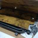 Portable Rolling Desk on Wheels Adjustable Height Desks for Small Spaces, 32" Computer Desk with Storage Shelves for Home Office Rustic