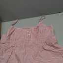 RoseSeek Women's Striped Button Front Flared Camisole Tops Shirred Spaghetti Strap Tank Top, XL