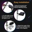 Solar Flag Pole Light, Bright White 6000k Flagpole Light Upgrade Solar Powered for 5ft 6ft Flag Pole, Outdoor Dusk to Dawn Led Solar Lights, Outside House Garden Yard American Flags Decor,Black