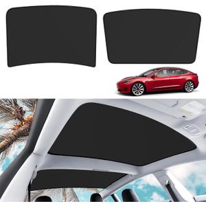 Roof Sunshades for Tesla Model 3 2023, Upgraded Sunroof Shade Sunshade Roof Sun Shade for Tesla Model 3 Accessories 2021-2023 (Ice Black)