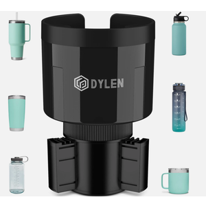 DYLEN Car Cup Holder Expander, Cup Holder Extender Adapter for Car with Expandable Insert, Compatible with Yeti 20/26/30oz, Hydroflask 32/40oz, Large Water Bottles in 3.0"4.1"