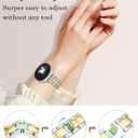 Wearlizer Metal Bands Compatible with Samsung Galaxy Watch 8 Band 40mm 44mm/Watch 8 Classic 46mm, No Gap Dressy Stainless Steel Chain Strap Wristbands Accessories for Women