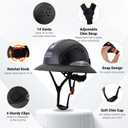 Full Brim Hard Hat, OSHA Construction Work Approved, ABS Safety Helmet with 6 Point Adjustable Ratchet Suspension Industrial Work, Black