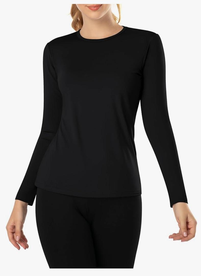 HoDO, Women Thermal Tops, Black, S