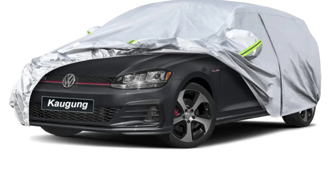 Kaugung 6 Layers Hatchback Car Cover Custom Fit Volkswagen Golf from 2003 to 2025, Waterproof Car Cover All Weather for Automobiles Outdoor Indoor with Zipper Door, Sun Rain Dust Snow Protection.