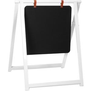 Ilyapa Metal Double Sided Swinging Chalkboard Sidewalk Sign - 24 X 30 inch White Magnetic A Frame Alternative Menu Board Sandwich Board Message Sign for Retail Outdoor Indoor Wedding Welcome Event (24x30 Inches, White Frame - Chalkboard)