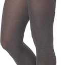 HUE Super Opaque Tights with Control Top (3, Graphite Heather)