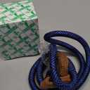 Mile High Life Rope Leash with Genuine Leather Connection, 6 FT/5 FT/4 FT, Heavy Duty Leash for Dogs (Blue, 48 Inch)