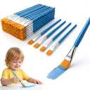 50 Pack 1 Inch Paint Brushes, Acrylic Paint Brushes Bulk, Large Flat Bristle Brush Set for Arts & Crafts, Watercolor, Tempera, Glue, Classroom Projects, Touch-Up, Washable & Reusable