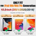 SEYMAC stock Case for iPad 9th/8th/7th Generation 10.2'', Strong Magnetic Auto Sleep Shockproof Case with Absorbing Multi-Angles Stand, Pen Holder, Card Slot (Black)