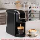 4-in-1 Pods Coffee Maker 19Bar, Compact Design Fast Brew Hot/Cold Single Serve Espresso Machine for K Cup Pods,Nes Original/DG Capsule and Ground Coffee at Home or Office (Black)
